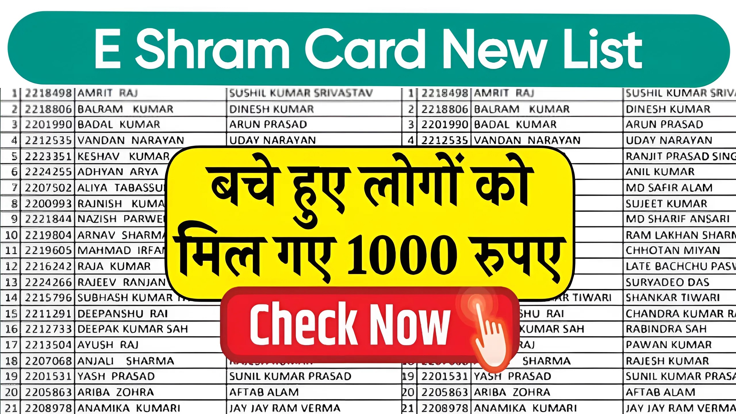 E Shram Card New List