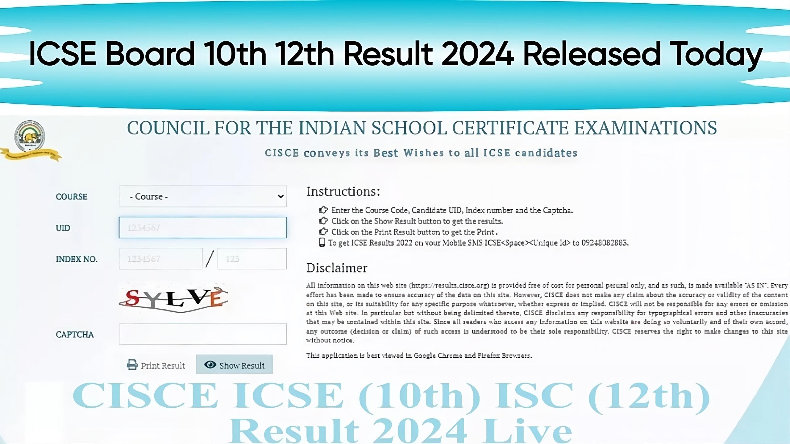 ICSE Result 10th 2024