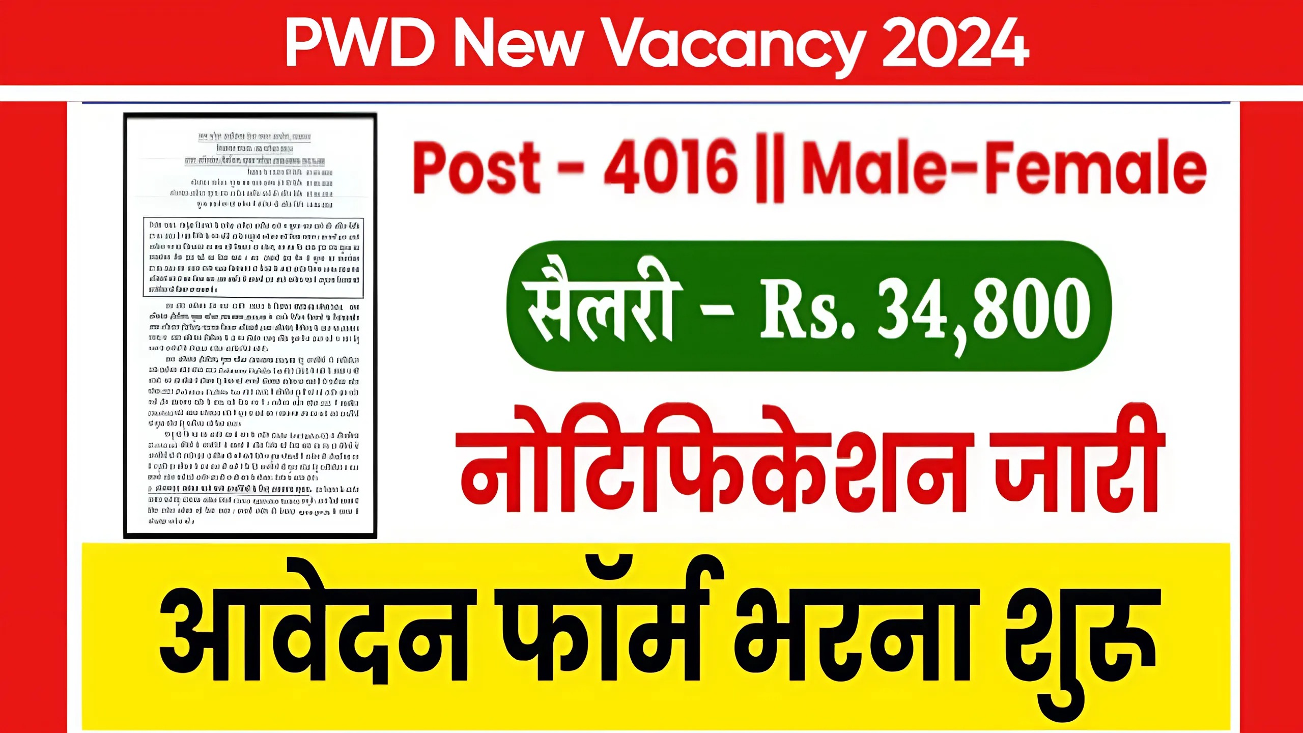 PWD New Vacancy 2024